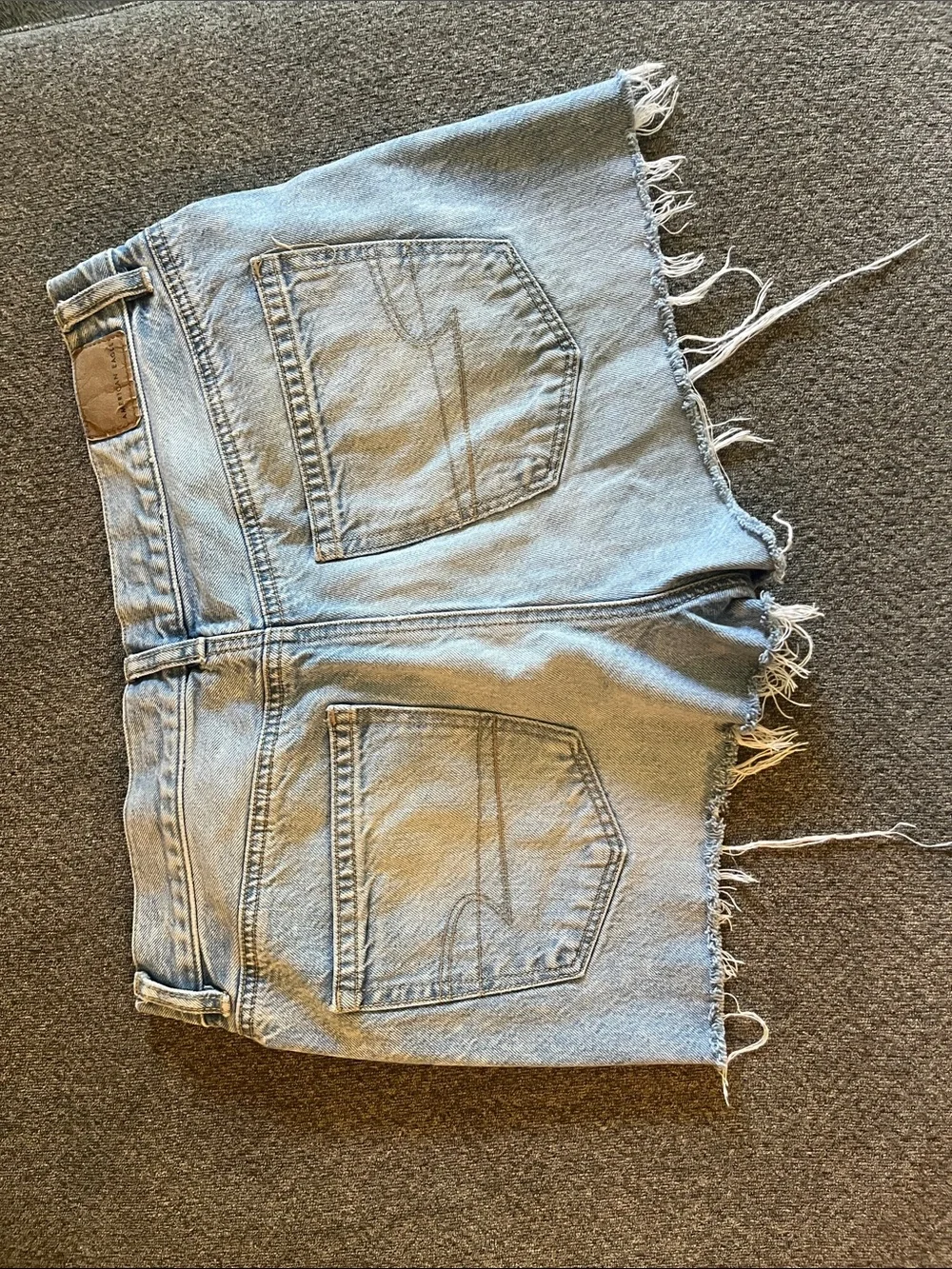 American Eagle Outfitters Light Blue Frayed Hem Denim Shorts